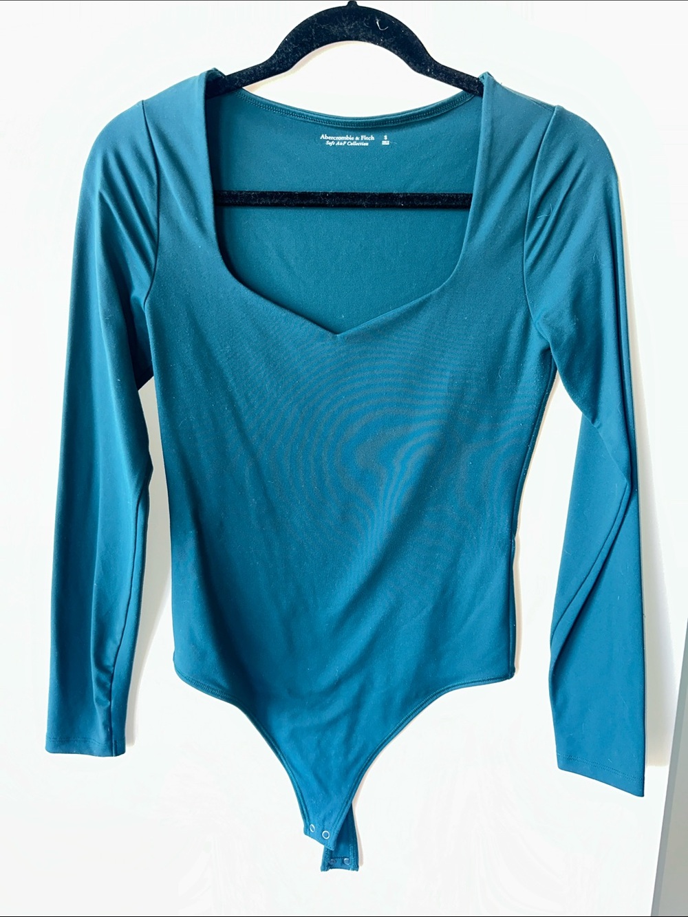 Abercrombie & Fitch Teal Scoop Neck Long-Sleeve Bodysuit